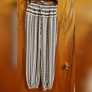 New Black and White Striped Pants